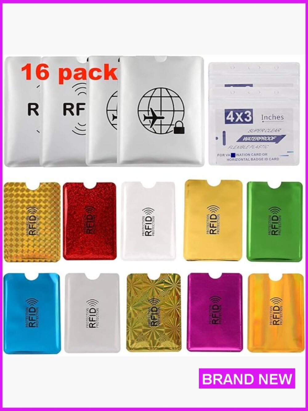 RFID Blocking Sleeves Set for Credit Cards Passports Identity Theft Protection